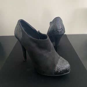 Women’s Rampage Black Suede & Glitter Bootie